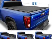 T1 Soft Roll Up Tonneau Cover For 04-07 Silverado/Sierra 1500 07 Classic Only Fleetside 5 Ft 8 Inch Bed Tyger Auto
