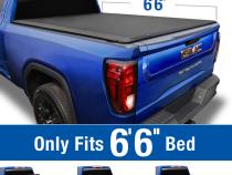 T1 Soft Roll Up Tonneau Cover For 19-202 Silverado/Sierra 1500 6 Ft 6 Inch Bed Not Work with Factory Side Storage Box Tyger Auto