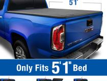 T3 Soft Tri-Fold Tonneau Cover For 04-12 Colorado/Canyon 06-08 Isuzu I350 Fleetside 5 Ft 1 Inch Bed Tyger Auto