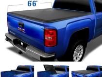 T3 Soft Tri-Fold Tonneau Cover For 14-19 Silverado/Sierra 1500 15-19 2500 HD 3500 HD 19 Classic Only Fleetside 6 Ft 6 Inch Bed Tyger Auto