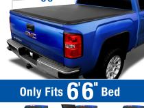 T3 Soft Tri-Fold Tonneau Cover For 14-19 Silverado/Sierra 1500 15-19 2500 HD 3500 HD 19 Classic Only Fleetside 6 Ft 6 Inch Bed Tyger Auto