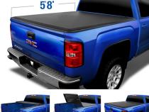 T3 Soft Tri-Fold Tonneau Cover For 04-07 Silverado/Sierra 1500 07 Classic Only Fleetside 5 Ft 8 Inch Bed Tyger Auto