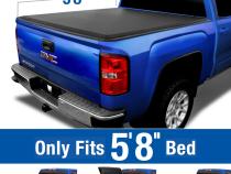 T3 Soft Tri-Fold Tonneau Cover For 04-07 Silverado/Sierra 1500 07 Classic Only Fleetside 5 Ft 8 Inch Bed Tyger Auto