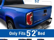 T3 Soft Tri-Fold Tonneau Cover For 15-22 Colorado/Canyon Fleetside 5 Ft 2 Inch Bed Tyger Auto