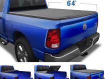 T3 Soft Tri-Fold Tonneau Cover For 02-18 Dodge Ram 1500 03-20 Dodge Ram 2500 3500 19-20 Classic Only Fleetside 6 Foot 4 Inch Bed without RamBox Tyger Auto