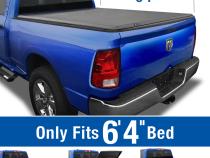 T3 Soft Tri-Fold Tonneau Cover For 02-18 Dodge Ram 1500 03-20 Dodge Ram 2500 3500 19-20 Classic Only Fleetside 6 Foot 4 Inch Bed without RamBox Tyger Auto