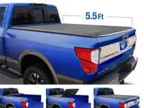 T3 Soft Tri-Fold Tonneau Cover For 17-22 Nissan Titan without Titan Box Fleetside 5.5 Ft Bed Tyger Auto