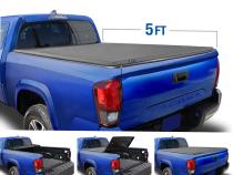 T3 Soft Tri-Fold Tonneau Cover For 05-15 Toyota Tacoma Fleetside 5 Ft Bed Tyger Auto