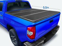 T5 Alloy Hardtop Truck Bed Tonneau Cover 14-21 Toyota Tundra (Only Fit models With Bed Rails) Fleetside 5.5 Foot Bed Hard Folding Solid Tri-Fold Pickup Tyger Auto