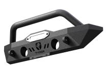 Short Stubby Front Bumper Kit w/ W Inch Plate For 07-18 Jeep Wrangler JK 18-22 JL Excl. diesel and hybrid 20-22 Gladiator JT Textured Black TYGER Fury Tyger Auto
