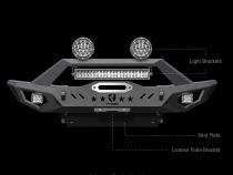 Front Bumper Kit w/ Skid Plate W Inch Plate For 07-18 Jeep Wrangler JK 18-22 JL Excl. diesel and hybrid 20-22 Gladiator JT Textured Black TYGER Fury Tyger Auto
