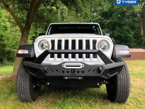 Front Bumper Kit w/ Skid Plate W Inch Plate For 07-18 Jeep Wrangler JK 18-22 JL Excl. diesel and hybrid 20-22 Gladiator JT Textured Black TYGER Fury Tyger Auto