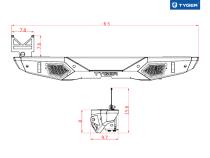 Rear Bumper with D-Ring Mounts Textured Black For 18-20 Jeep Wrangler JL TYGER Fury Tyger Auto