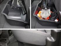 Underseat Storage Box For 14-18 Silverado/Sierra 1500 15-19 Silverado/Sierra HD Double Cab Black Rear Under Seat Storage Organizer TG-CB5C2248 Tyger Auto