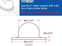 Coupler Lock For 2 Inch Trailer Coupler Lip width 3-3/4 Inch Coupler Height 5/16 Inch Coupler Ball 2-1/2 Inch Tyger Auto