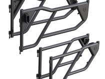 Tubular Doors 07-18 Jeep Wrangler JK 4-Doors Textured Black w/Mirror Mount Front and Rear Door Set Tyger Auto