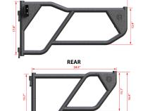 Tubular Doors 07-18 Jeep Wrangler JK 4-Doors Textured Black w/Mirror Mount Front and Rear Door Set Tyger Auto