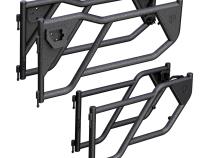 Tubular Doors 18-22 Jeep Wrangler JL 4-Doors 2020-2022 Gladiator JT Textured Black w/Mirror Mount Front and Rear Door Set Tyger Auto