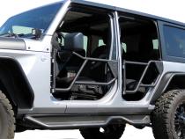Tubular Doors 18-22 Jeep Wrangler JL 4-Doors 2020-2022 Gladiator JT Textured Black w/Mirror Mount Front and Rear Door Set Tyger Auto