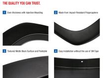 19-21 Dodge Ram 1500 Paintable Fine-Textured Matte Black Factory Style Fender Flare 4 Piece Set Tyger Auto