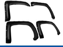 Fender Flares For 07-14 Chevy Silverado For Short Bed Paintable Smooth Matte Black Pocket Bolt-Riveted Style Set 4 Piece Tyger Auto