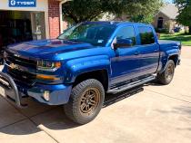 Fender Flares For 14-18 Silverado 1500 For Fleetside Models with 69.3.0 Inch Short Bed Paintable Smooth Matte Black Pocket Bolt-Riveted Style Set 4 PC Tyger Auto