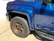 Fender Flares For 14-18 Silverado 1500 For Fleetside Models with 69.3.0 Inch Short Bed Paintable Smooth Matte Black Pocket Bolt-Riveted Style Set 4 PC Tyger Auto