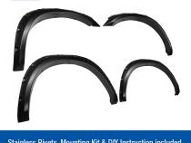Fender Flares For 10-18 Dodge Ram 2500 3500 For Fleetside Models with 76.3.0 Inch and 98.3.0 Inch Bed Paintable Smooth Matte Black Pocket Bolt-Riveted Style Set 4 PC Tyger Auto