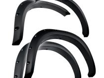 Fender Flares For 09-18 Dodge Ram 1500 19-20 1500 Classic Exclude R/T Rebel Warlock Models Black Rugged-Textured Pocket Bolt-Riveted Style Set 4 Piece Tyger Auto