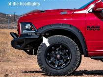 Fender Flares For 09-18 Dodge Ram 1500 19-20 1500 Classic Exclude R/T Rebel Warlock Models Black Rugged-Textured Pocket Bolt-Riveted Style Set 4 Piece Tyger Auto
