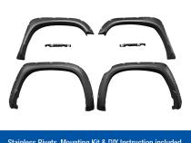 Fender Flares For 14-20 Toyota Tundra Smooth Matte Black Paintable Pocket Bolt-Riveted Style Set 4 Piece Factory Mudflaps Must be Removed Tyger Auto