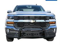 Front Bumper Guard For 07-18 Silverado/Sierra 1500 Textured Black Light Mount Bull Bar Tyger Auto