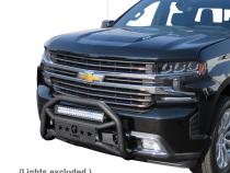 Front Bumper Guard For 19-20 Silverado 1500 Not Fit 19 LD Textured Black Light Mount Bull Bar Tyger Auto