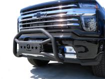 Front Bumper Guard For 20-22 Silverado 2500HD/3500HD Textured Black Light Mount Bull Bar Tyger Auto