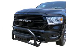 Front Bumper Guard For 19-22 Dodge Ram 1500 Not for Rebel Classic Warlock and Diesel Models Textured Black Light Mount Bull Bar Tyger Auto