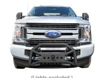 Front Bumper Guard For 17-22 Ford F250/350/450/550 Super Duty Textured Black Light Mount Bull Bar Tyger Auto