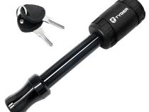 Solid Black Hitch Pin Lock with Key fits 5/8 Inch Pin Holes on 2 Inch Hitch Receiver Load Rating 12000 Lbs Class III IV V Tyger Auto