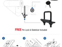 Hitch Armor For Vehicles With 2 Inch Hitch Receiver Textured Black Hitch Step Rear Bumper Guard Protector With Pin Lock and Stabilizer Tyger Auto