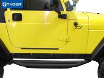 Side Step Armor Textured Black Nerf Bars For 87-06 Jeep Wrangler YJ/TJ Exclude 04-06 Unlimited Tyger Auto