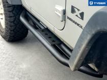 Side Step Nerf Bars Running Boards Kit For 07-18 Jeep Wrangler JK 2 Door Textured Black Side Tyger Auto