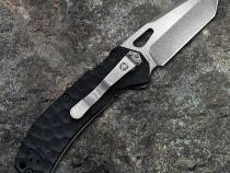 Folding Pocket Knife Stone-washed AUS-8 Steel Blade Black G-10 Handle Tyger Auto