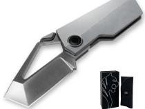 Folding Pocket Knife Satin Finish Ultra Premium M390 Steel Blade Titanium Alloy Handle Tyger Auto