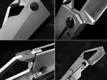 Folding Pocket Knife Satin Finish Ultra Premium M390 Steel Blade Titanium Alloy Handle Tyger Auto
