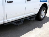 Lander Drop Step Running Boards For 09-18 Dodge Ram 1500 10-20 Ram 2500/3500 Crew Cab Textured Black Tyger Auto