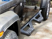 Lander Drop Step Running Boards For 20-22 Jeep Gladiator JT 4 Door Textured Black Tyger Auto