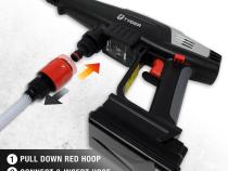 20V Battery Powered Cordless Portable Power Cleaner Pressure Washer W/Bonus Foldable Water Bucket MAX 536 PSI Tyger Auto