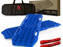 Topo Off-Road Recovery Boards Jack Lift Compatible Extra Wide Emergency Rescue on Mud, Snow, Sand for Trucks SUV Tire Wheel Traction Mat Ramp Pads Pair Blue Tyger Auto