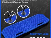 Topo Off-Road Recovery Boards Jack Lift Compatible Extra Wide Emergency Rescue on Mud, Snow, Sand for Trucks SUV Tire Wheel Traction Mat Ramp Pads Pair Blue Tyger Auto