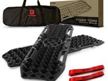 Topo Off-Road Recovery Boards Jack Lift Compatible Extra Wide Emergency Rescue on Mud, Snow, Sand for Trucks SUV Tire Wheel Traction Mat Ramp Pads Pair Black Tyger Auto