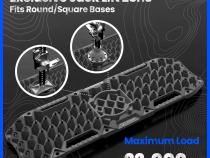 Topo Off-Road Recovery Boards Jack Lift Compatible Extra Wide Emergency Rescue on Mud, Snow, Sand for Trucks SUV Tire Wheel Traction Mat Ramp Pads Pair Black Tyger Auto